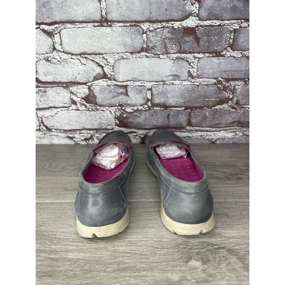 Josef Seibel Gray Leather Pink Stitching Penny Loafer Comfort Shoes Women 36EU/6 - Picture 16 of 16